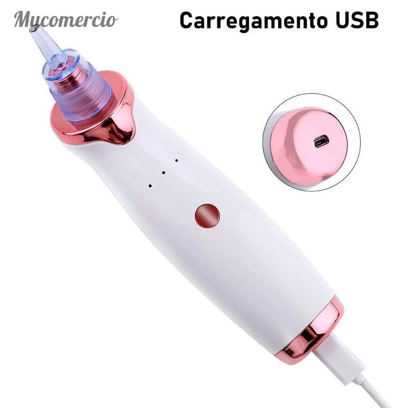 Removedor Cravos e Espinhas Extrator de Cravos Sucção a Vácuo Aparelho Recarregável Sugador Remove Acne